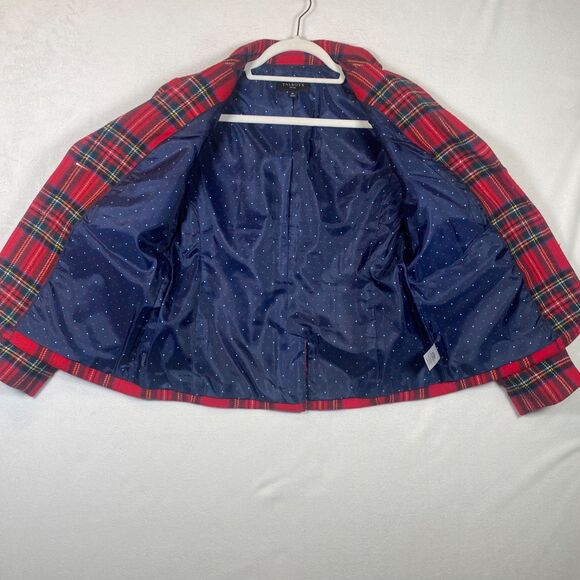 Talbots Petite Women’s Size 6 Blazer Jacket Red Plaid Tartan Wool Blend Classic - Picture 5 of 11